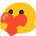 A blob emoji holding a heart